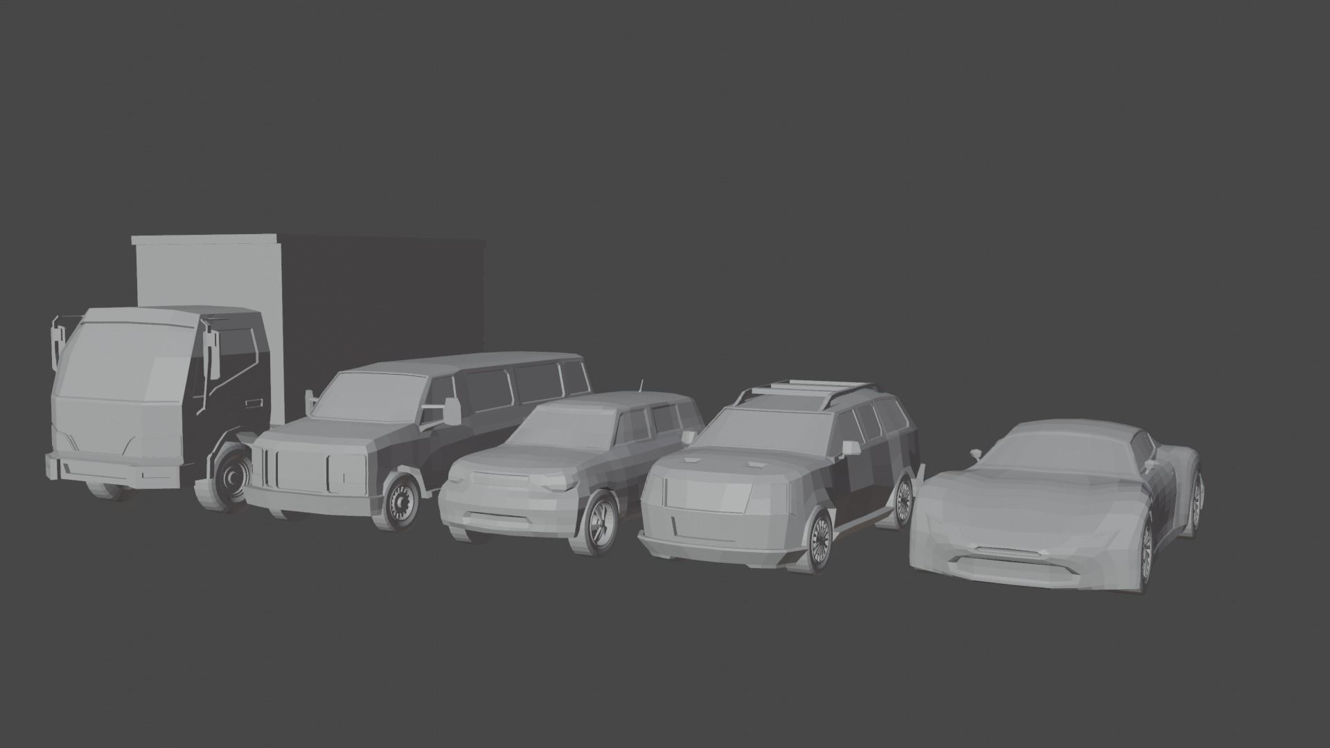 Low poly car pack Low-poly 3D model_5