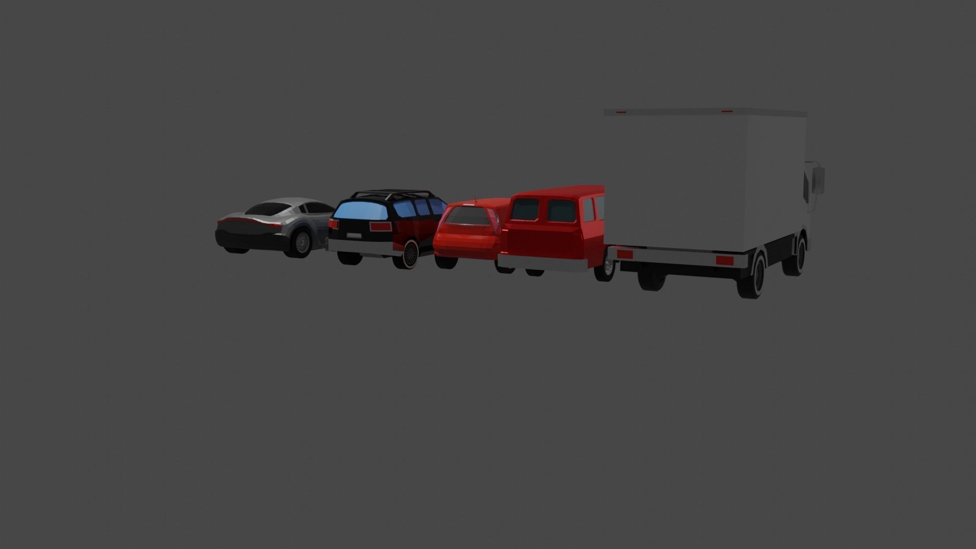Low poly car pack Low-poly 3D model_2