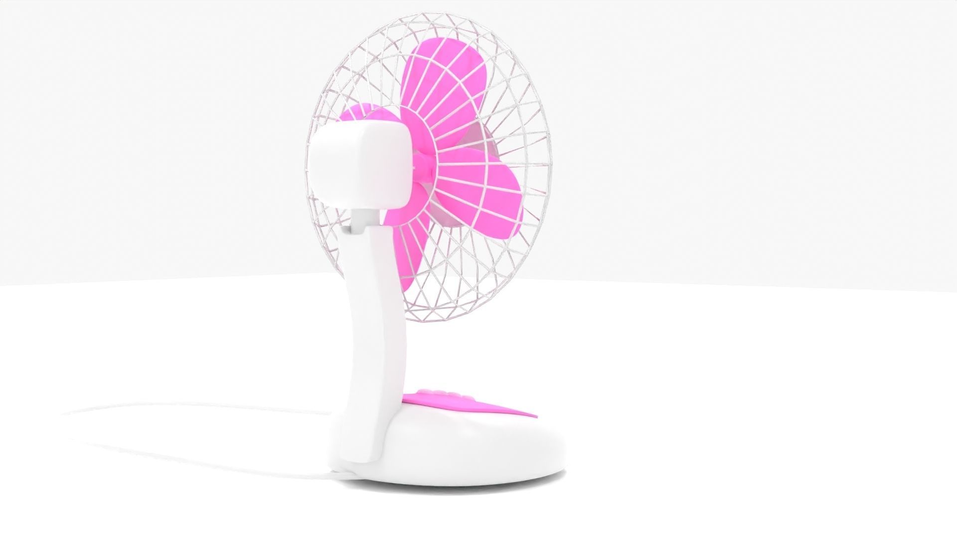 Desk Fan 3D model_2