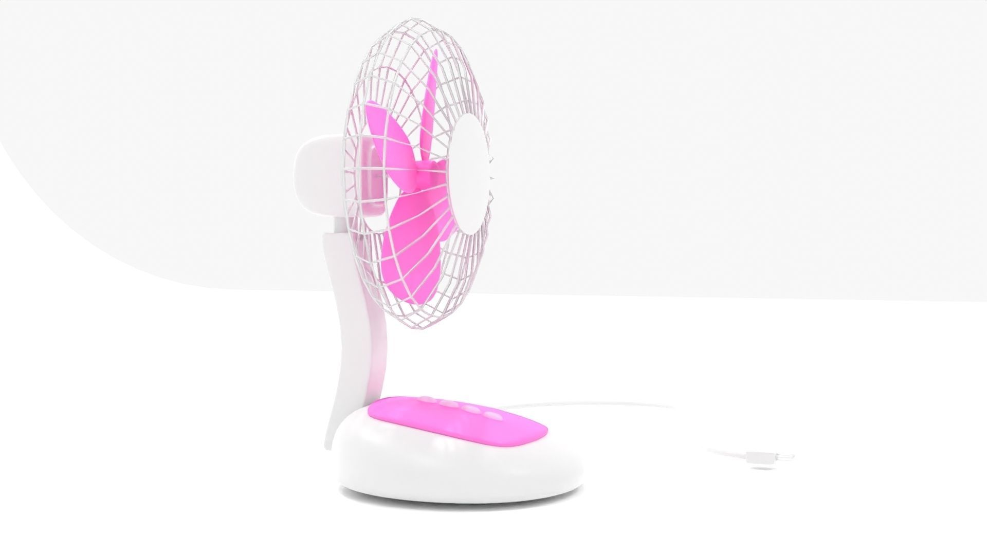 Desk Fan 3D model_1