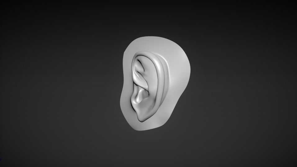 Ear Human Low-poly 3D model_8