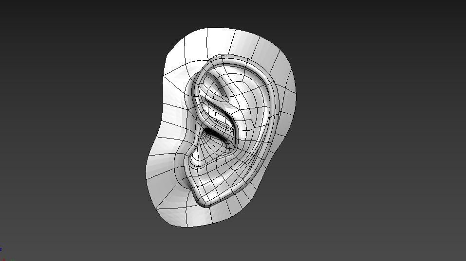 Ear Human Low-poly 3D model_11