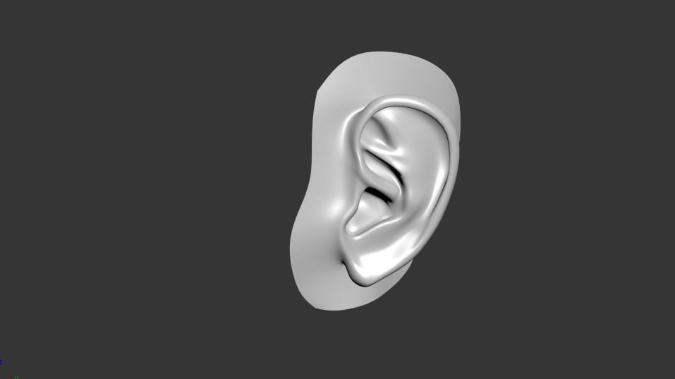 Ear Human Low-poly 3D model_9