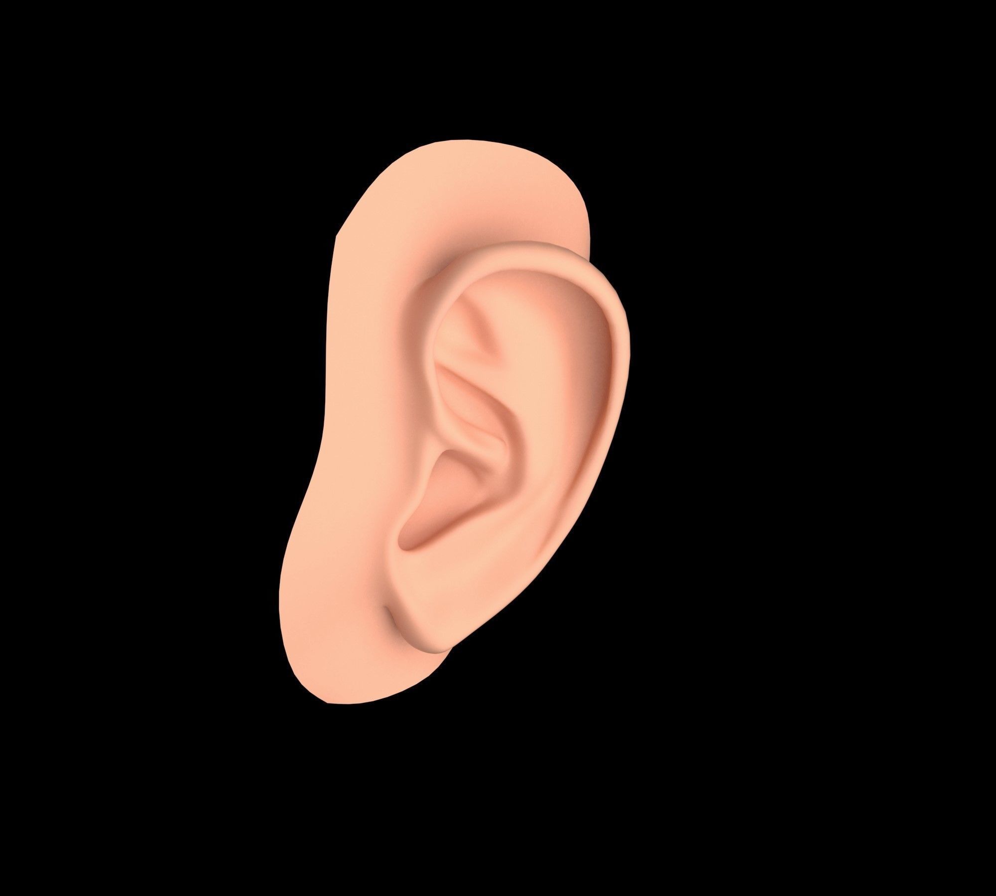 Ear Human Low-poly 3D model_7