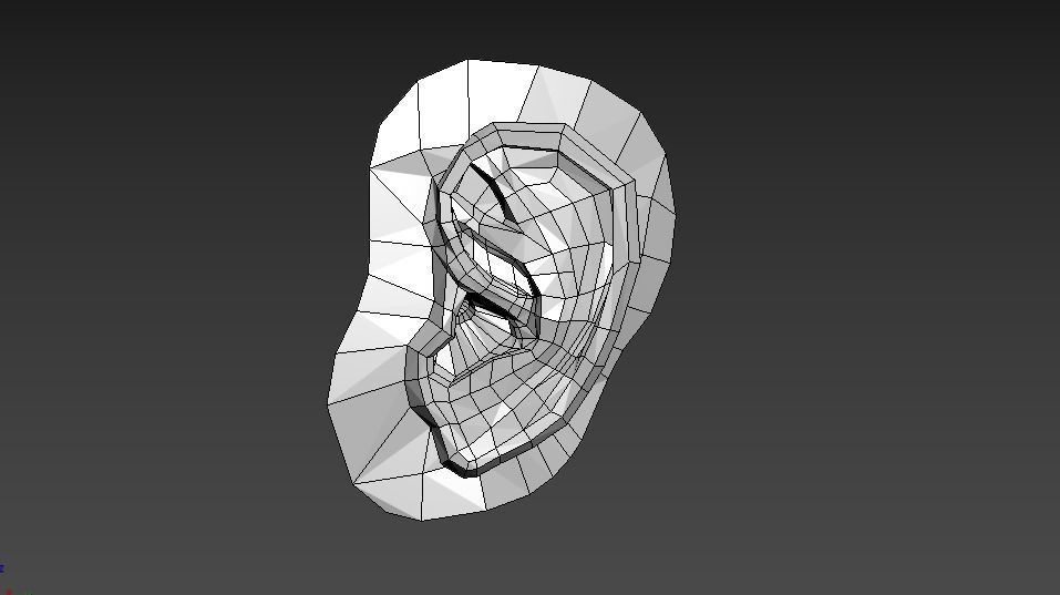 Ear Human Low-poly 3D model_10