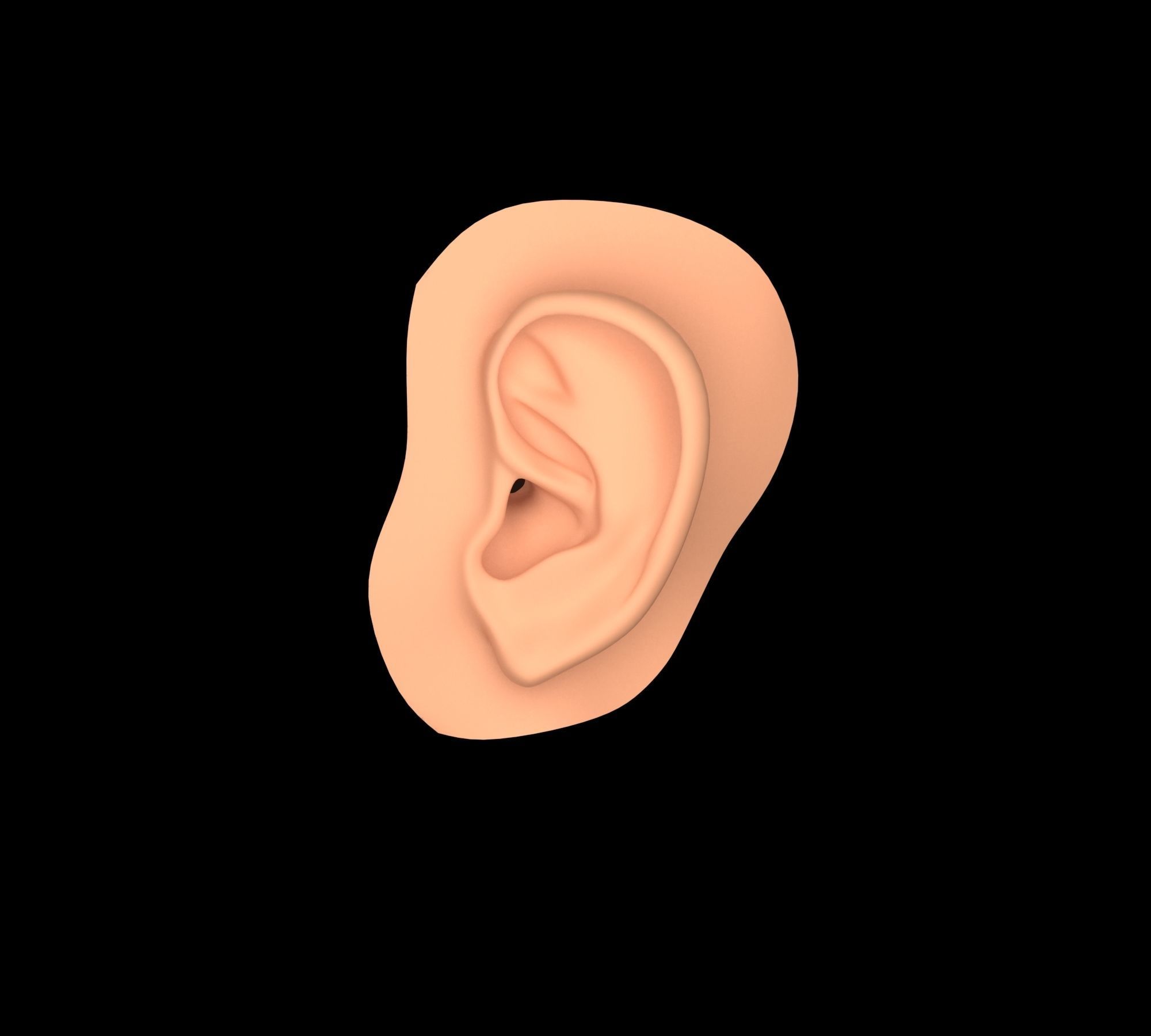 Ear Human Low-poly 3D model_4