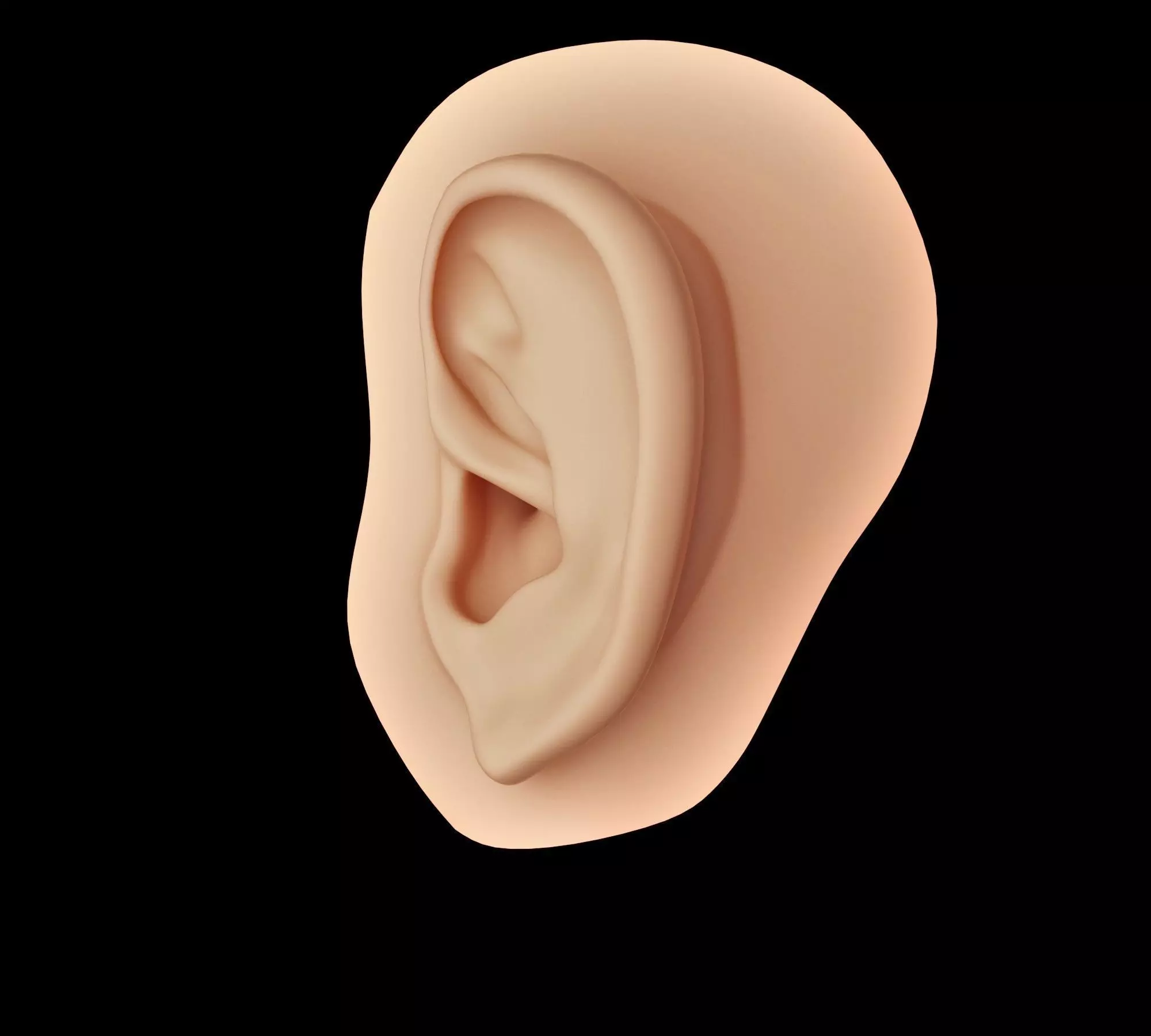 Ear Human Low-poly 3D model_0