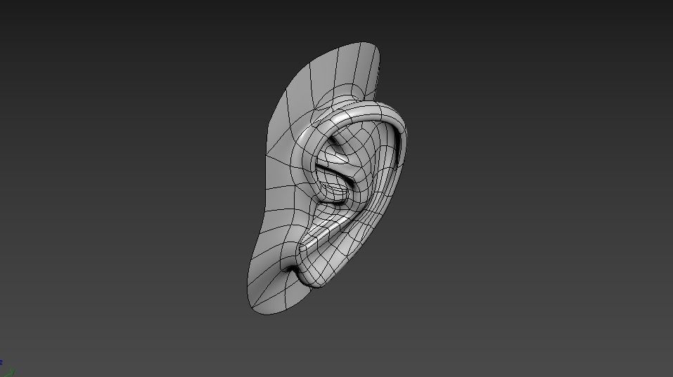 Ear Human Low-poly 3D model_14