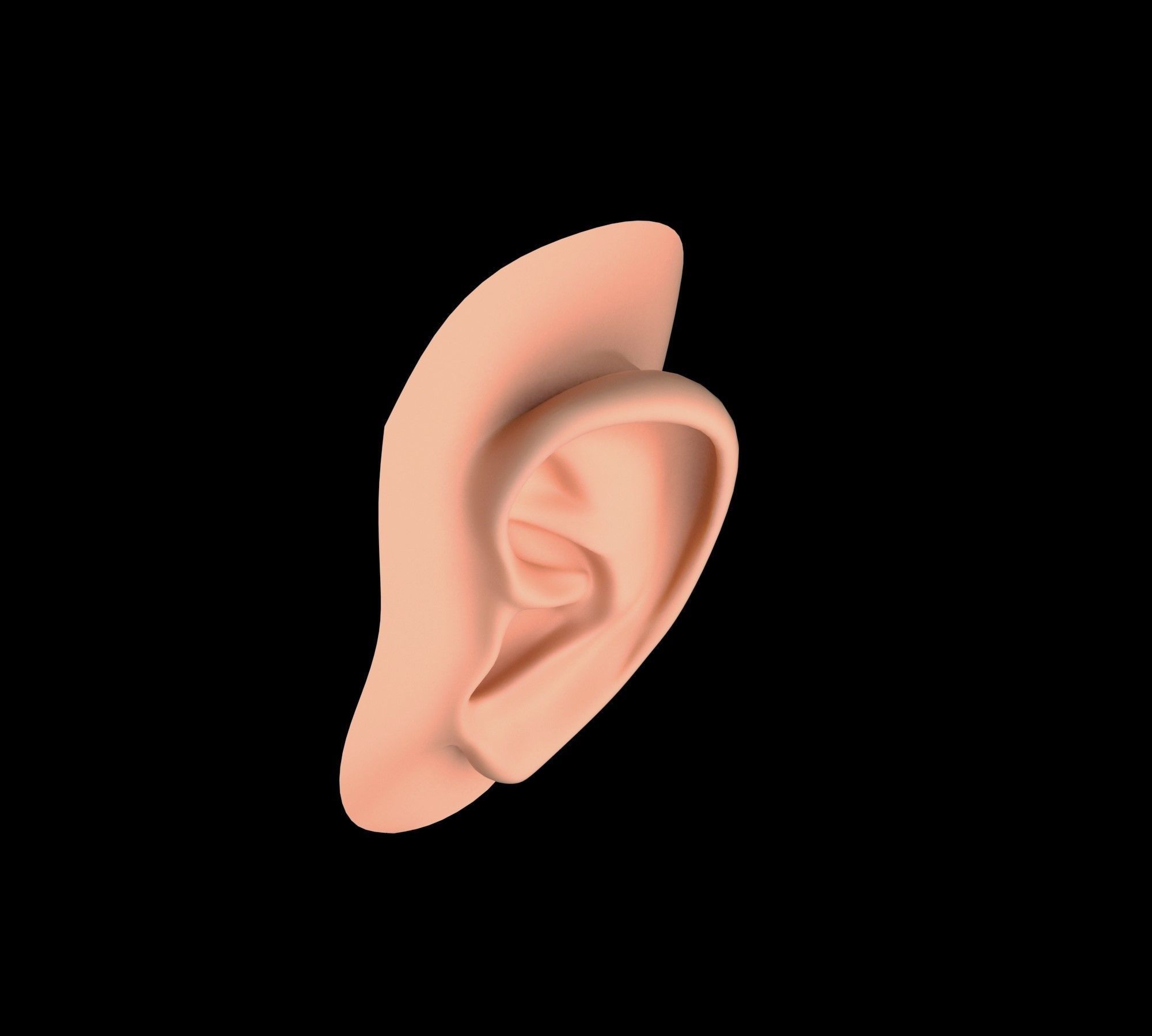 Ear Human Low-poly 3D model_2