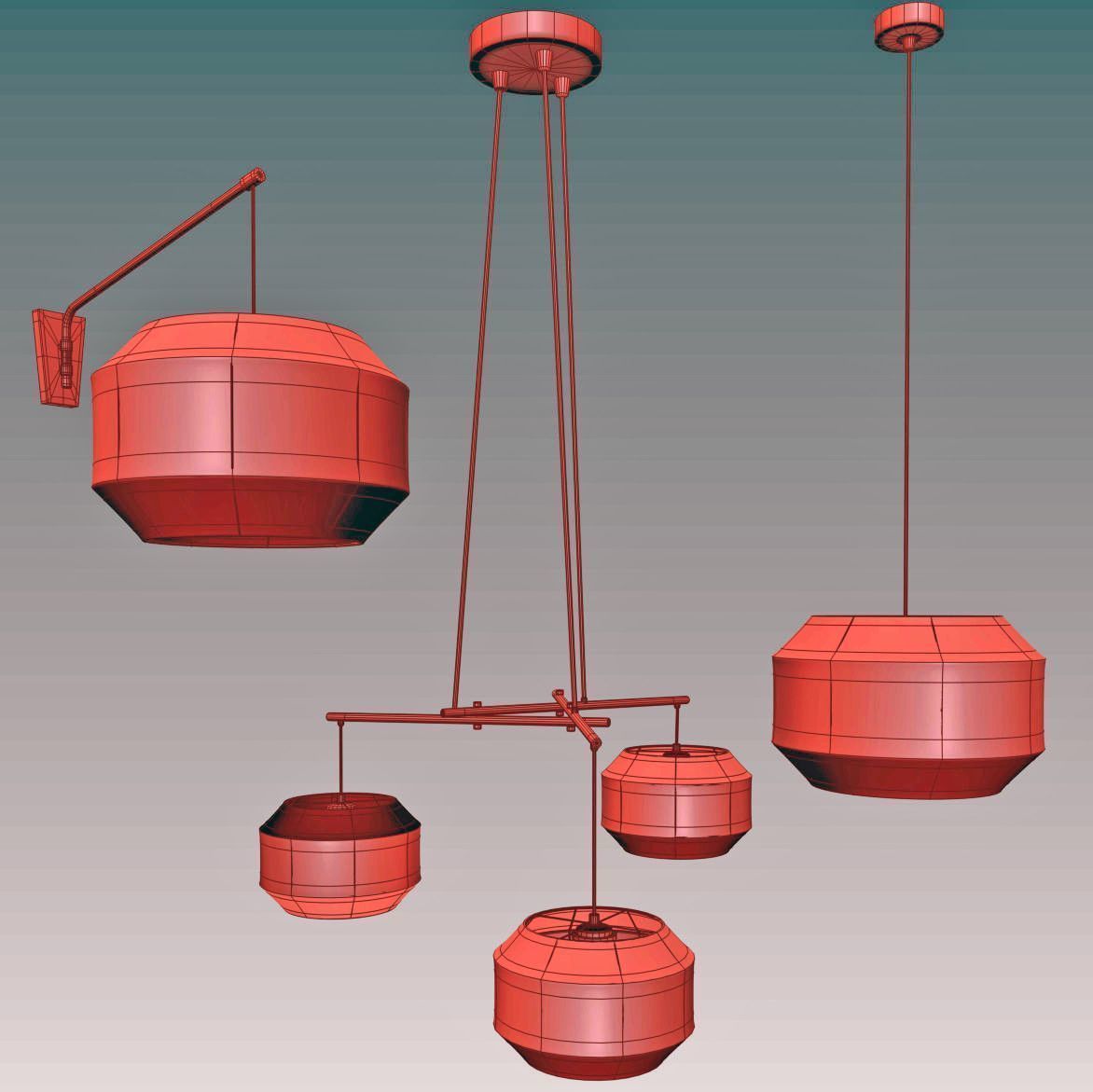 CORSE wall and ceiling light 3D model_1