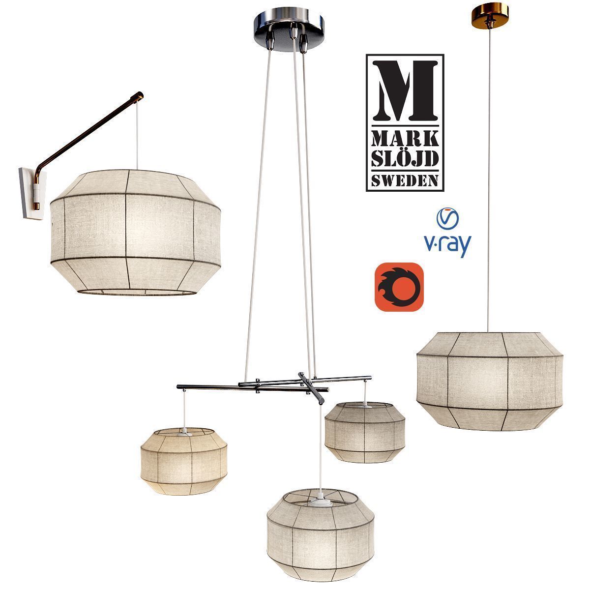 CORSE wall and ceiling light 3D model_0