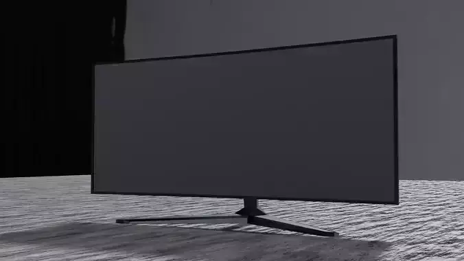 Low-Poly Monitor gaming with lines Free low-poly 3D model