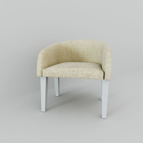 Armchair 2 chair with fabric and legs 3D model