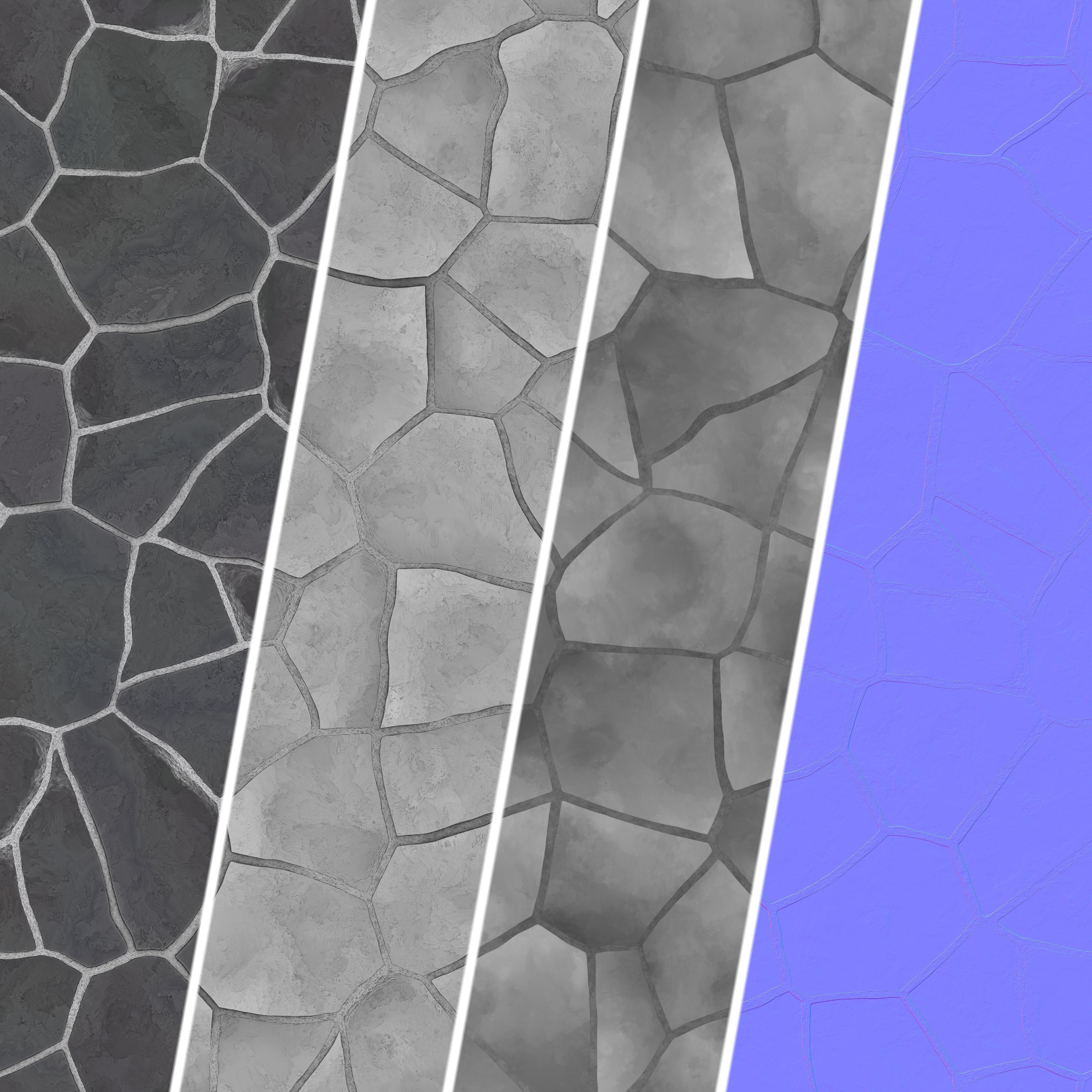 Floor Stone - PBR - 4K - PNG - Seamless 3D model_3