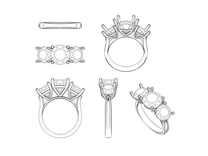 25062021-DL-R01 diamond engagement ring Free 3D print model