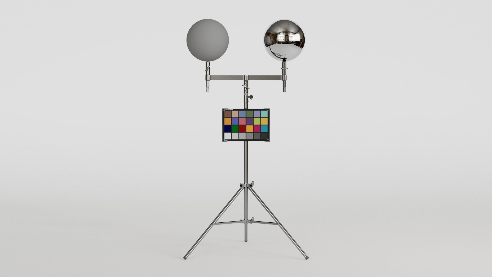 Color Checker with Chrome and Grey Ball 3D model_1