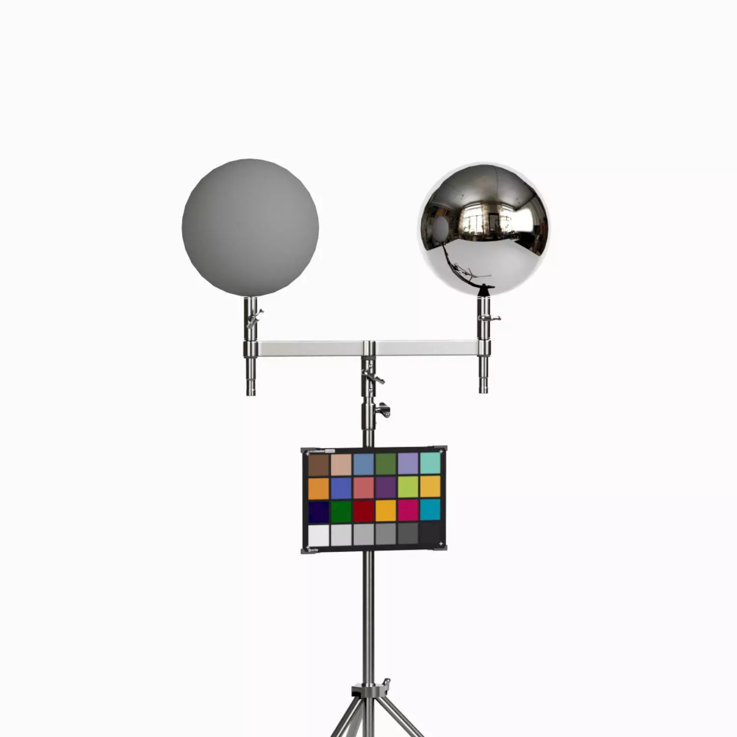 Color Checker with Chrome and Grey Ball 3D model_0