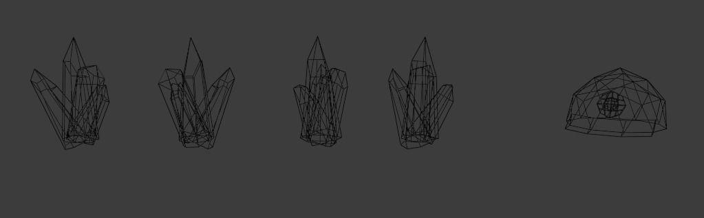 Mine tools and crystals Low-poly 3D model_11