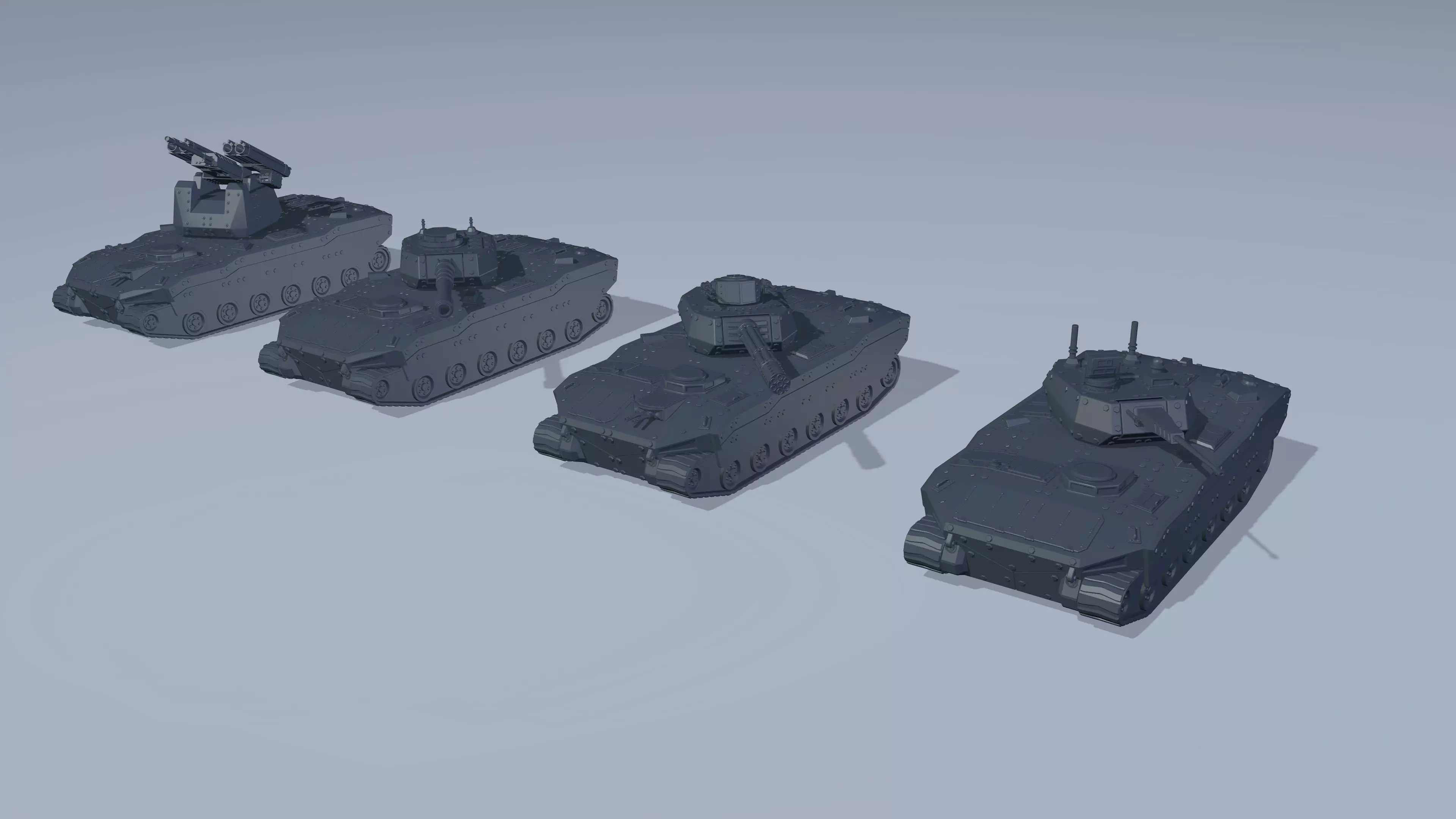 A set of armored infantry vehicles Low-poly 3D model_0