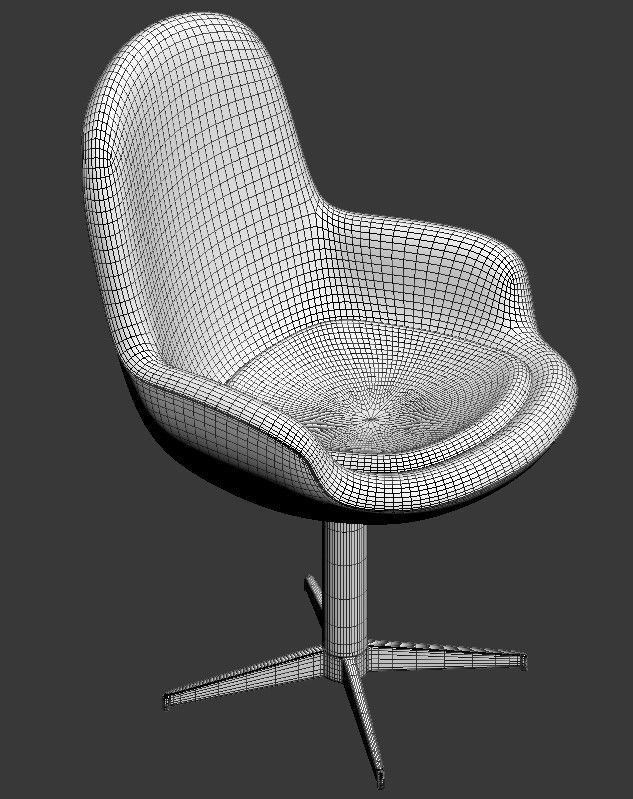 Armchair 3 leather chair 3D model_2