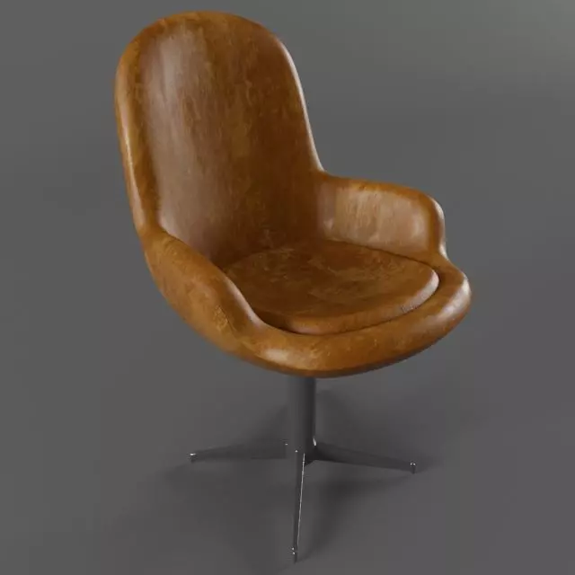 Armchair 3 leather chair 3D model_0
