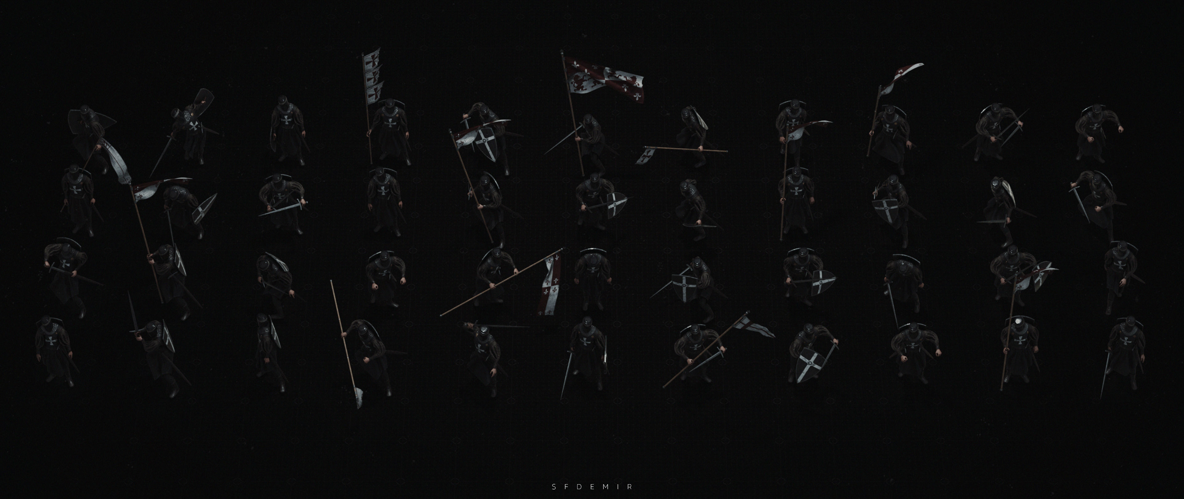 Medieval Knight Kitbash Collection Low-poly 3D model_5