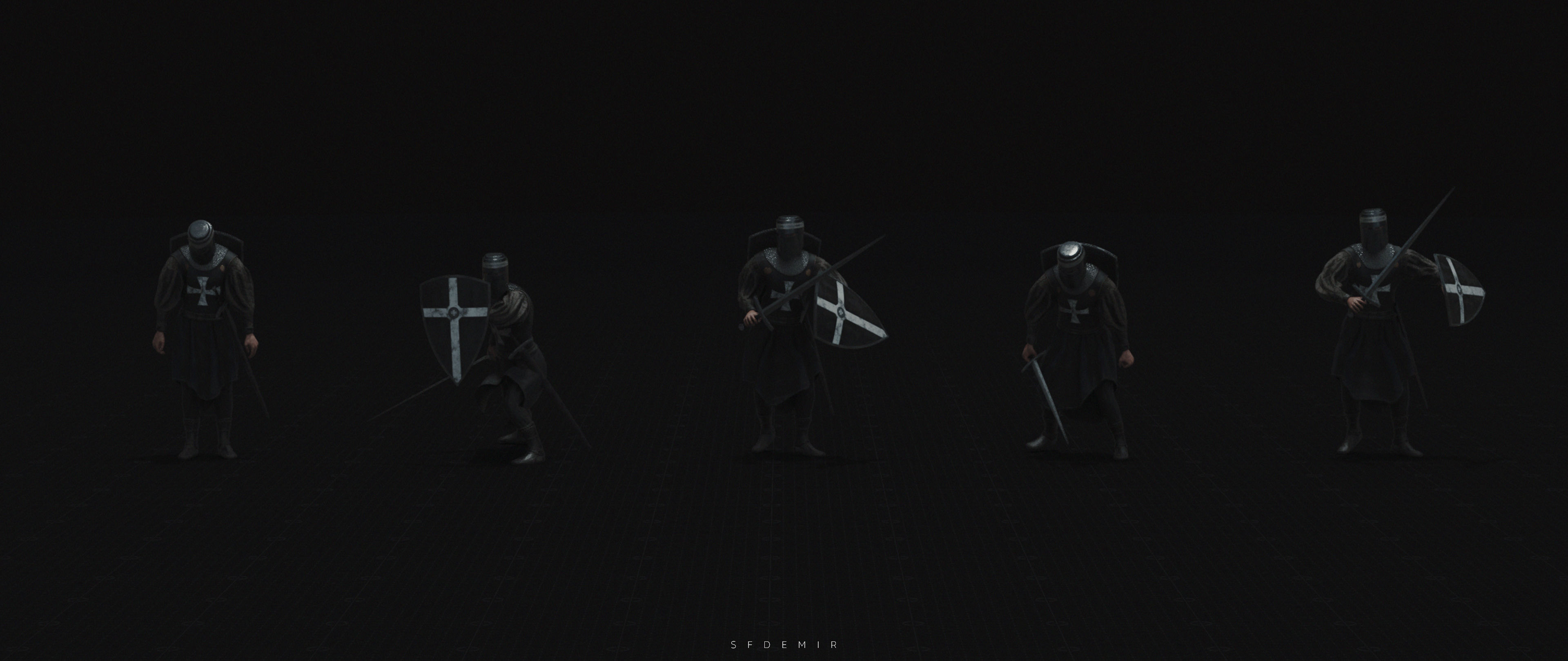 Medieval Knight Kitbash Collection Low-poly 3D model_22