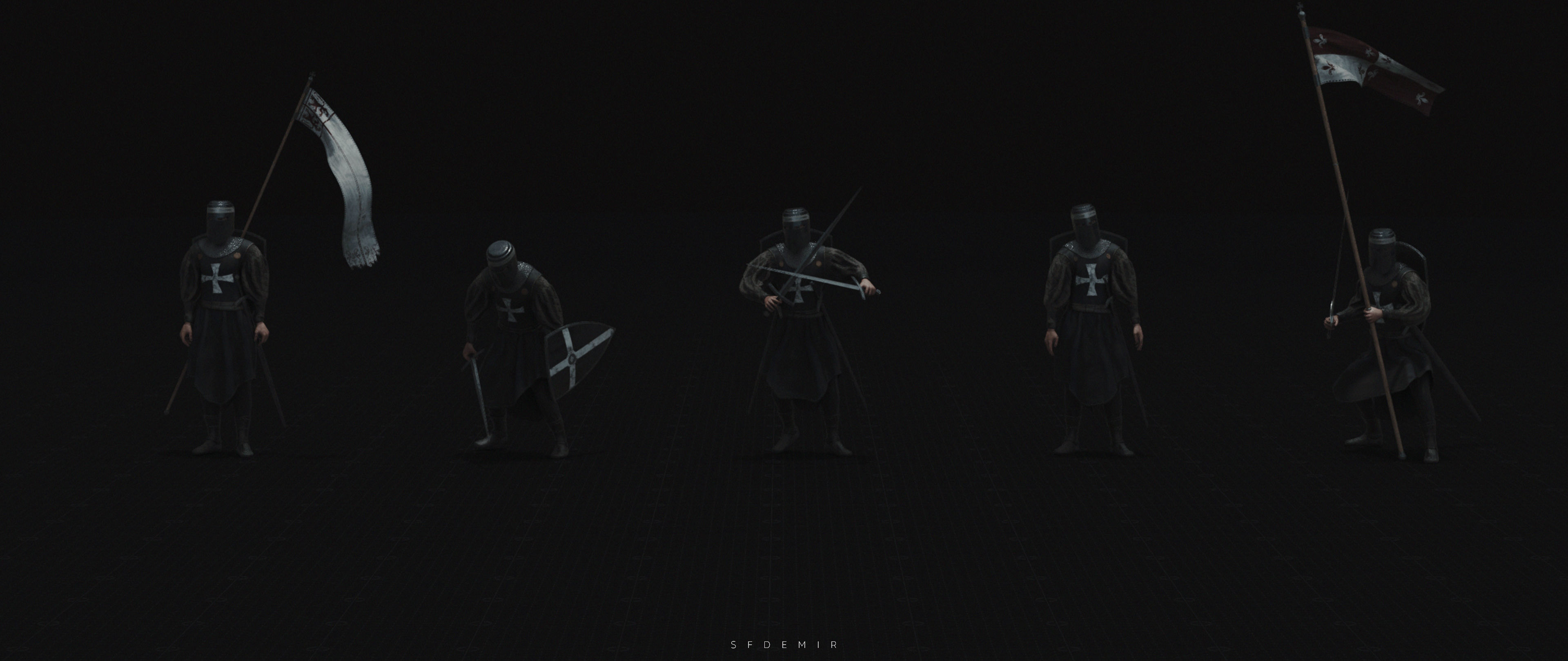 Medieval Knight Kitbash Collection Low-poly 3D model_23