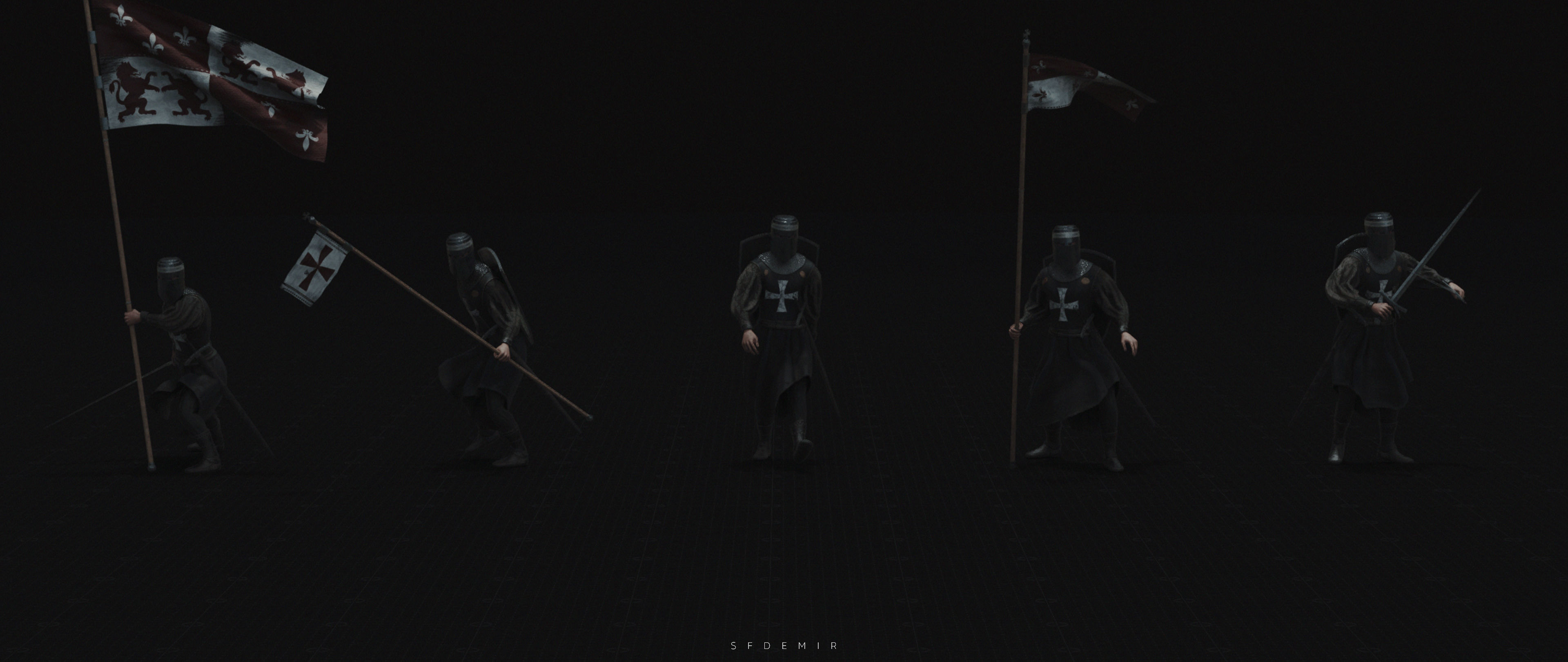Medieval Knight Kitbash Collection Low-poly 3D model_26