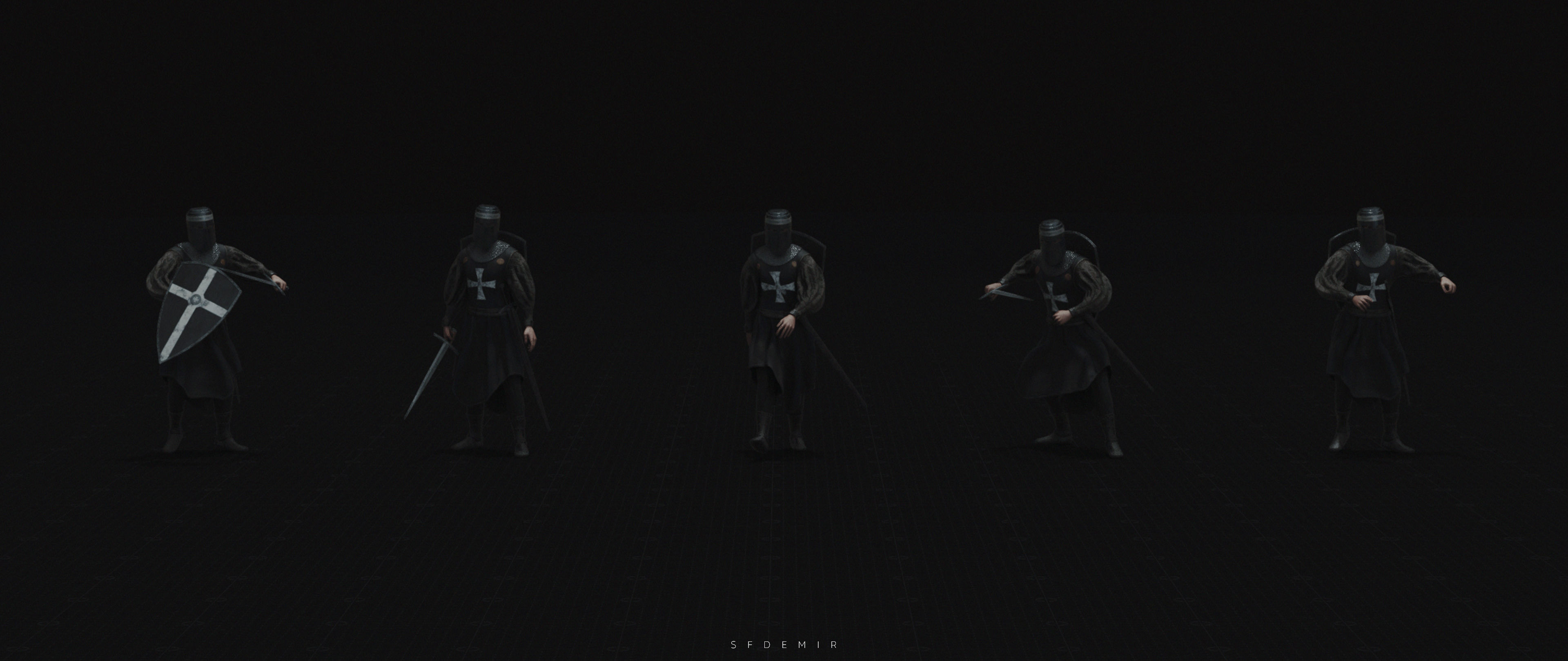 Medieval Knight Kitbash Collection Low-poly 3D model_27