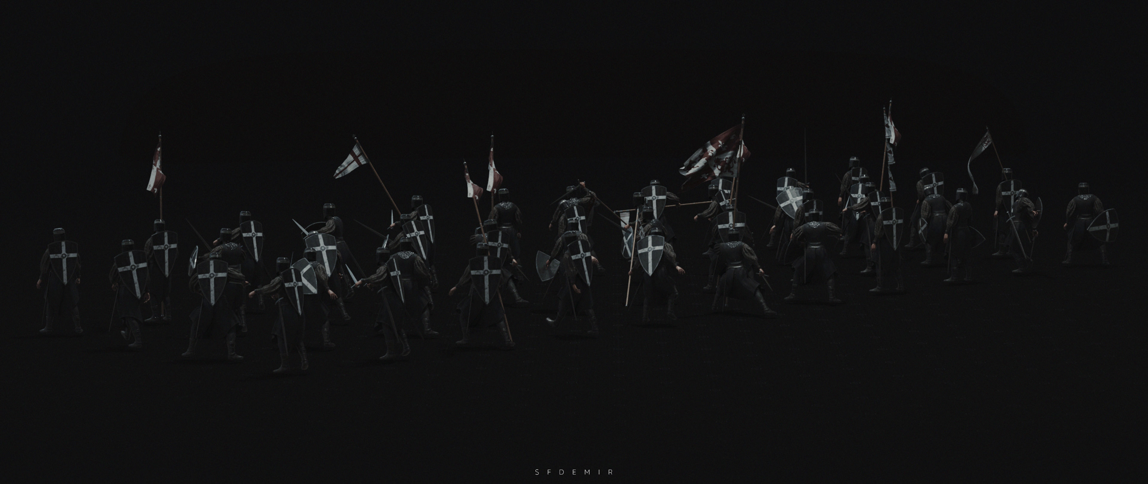 Medieval Knight Kitbash Collection Low-poly 3D model_13