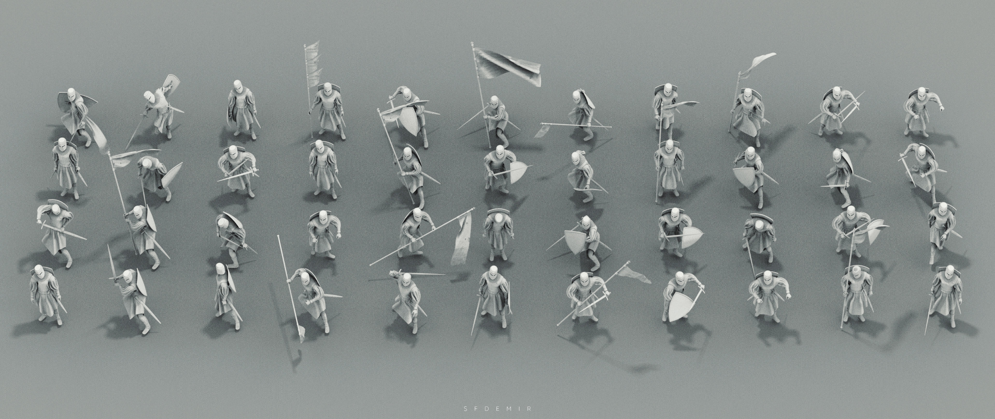 Medieval Knight Kitbash Collection Low-poly 3D model_6