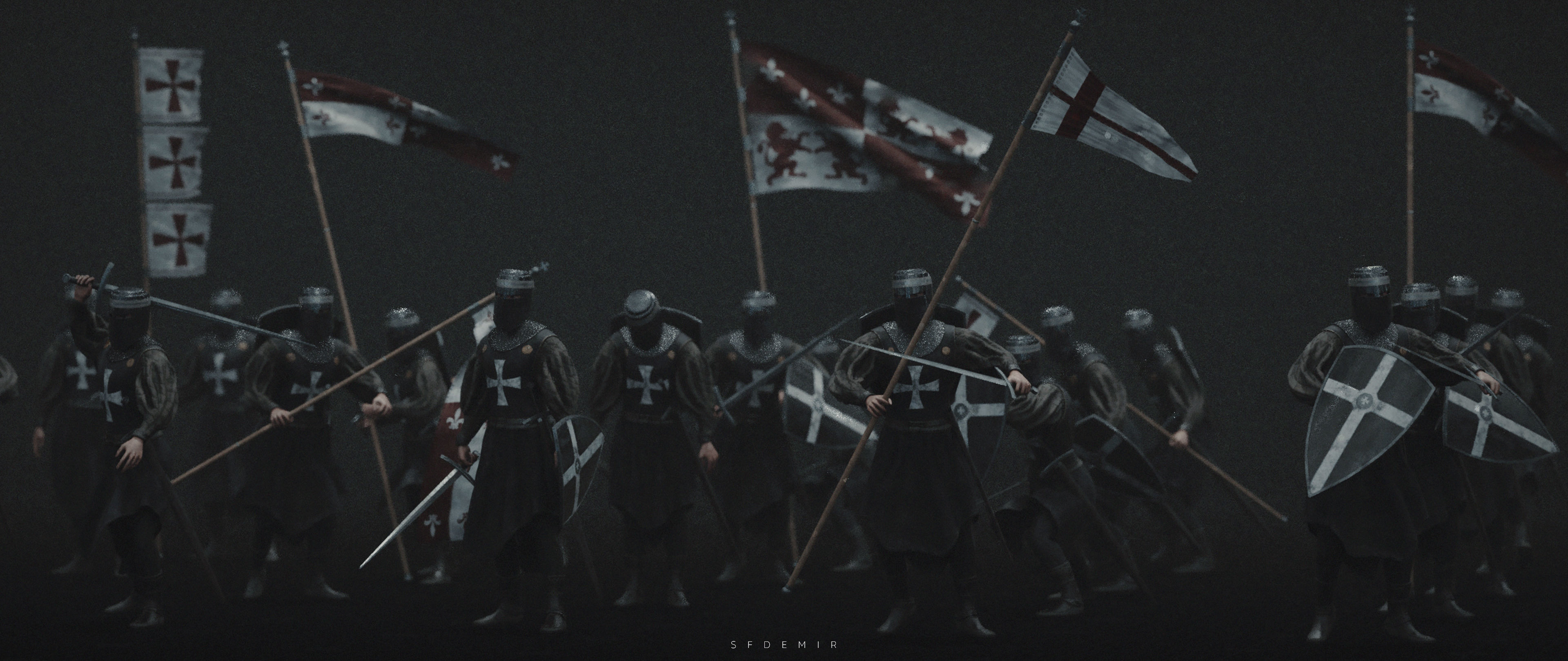 Medieval Knight Kitbash Collection Low-poly 3D model_17