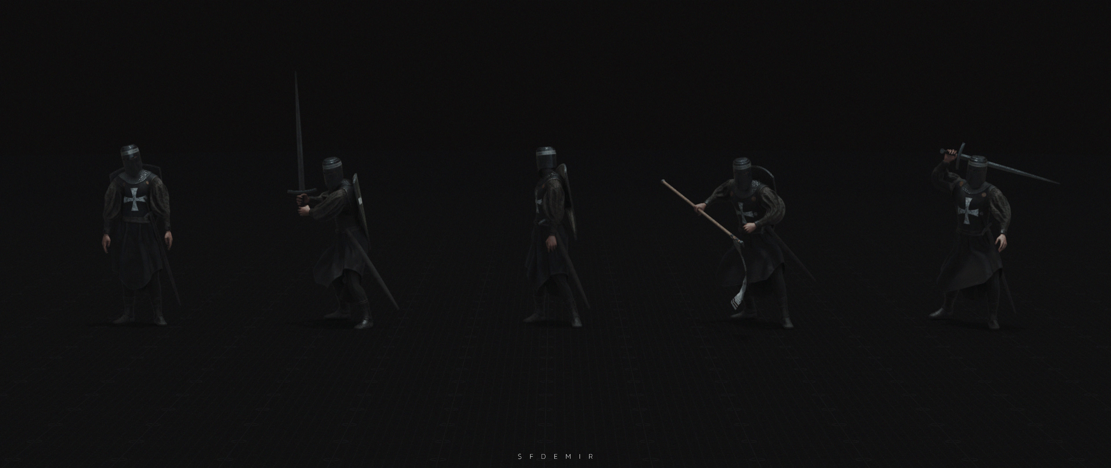 Medieval Knight Kitbash Collection Low-poly 3D model_19