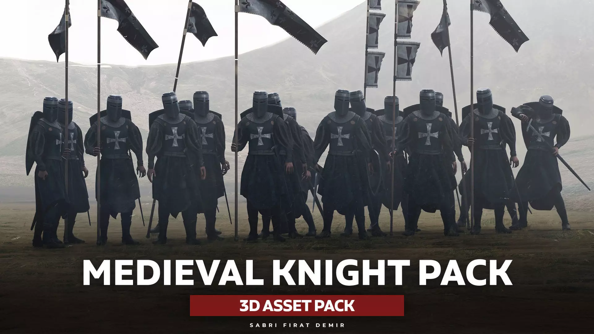 Medieval Knight Kitbash Collection Low-poly 3D model_0