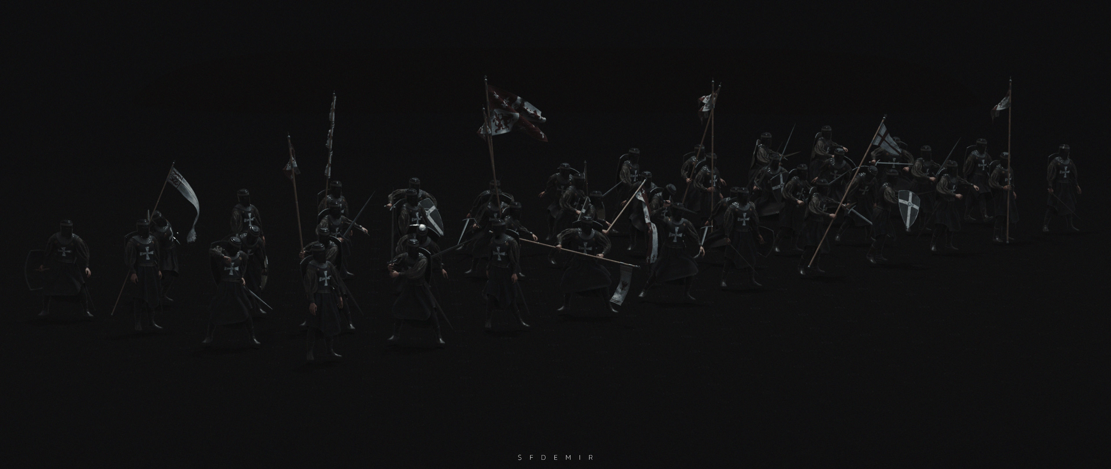 Medieval Knight Kitbash Collection Low-poly 3D model_11