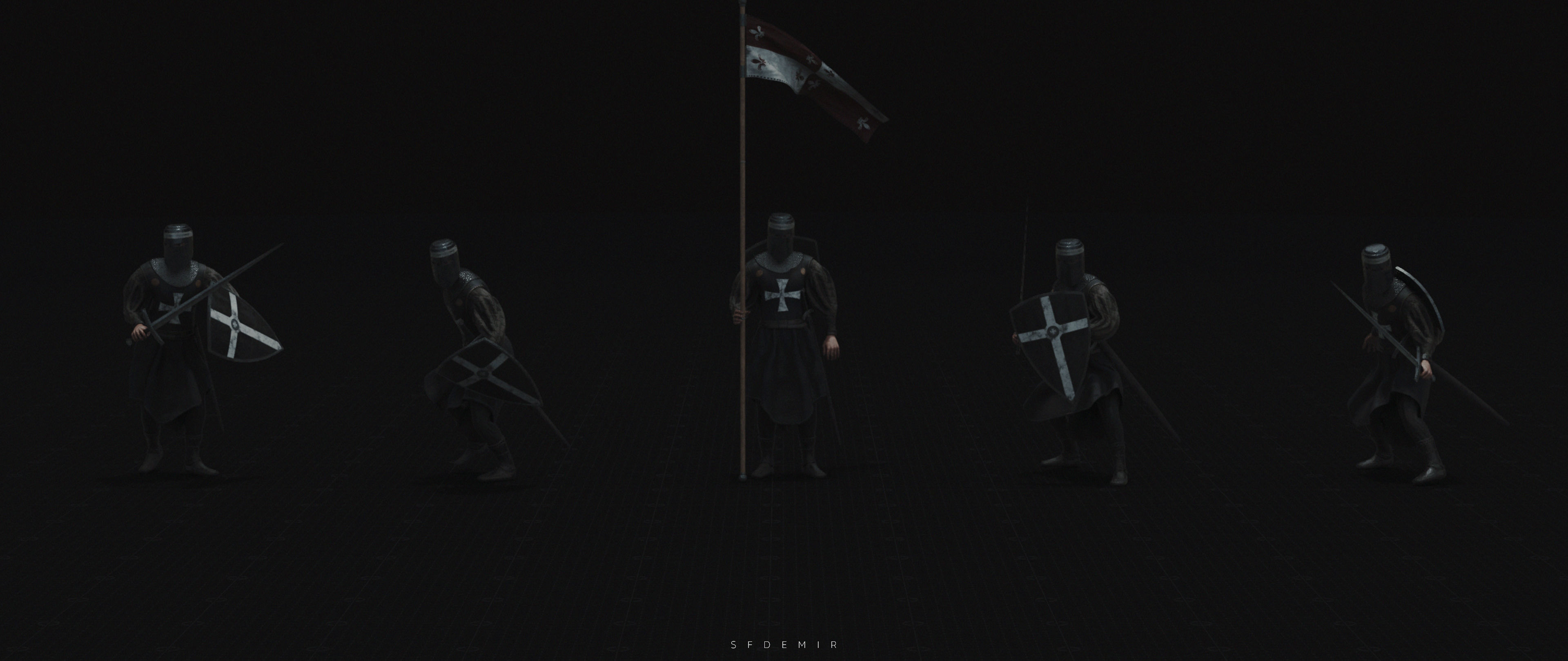 Medieval Knight Kitbash Collection Low-poly 3D model_24