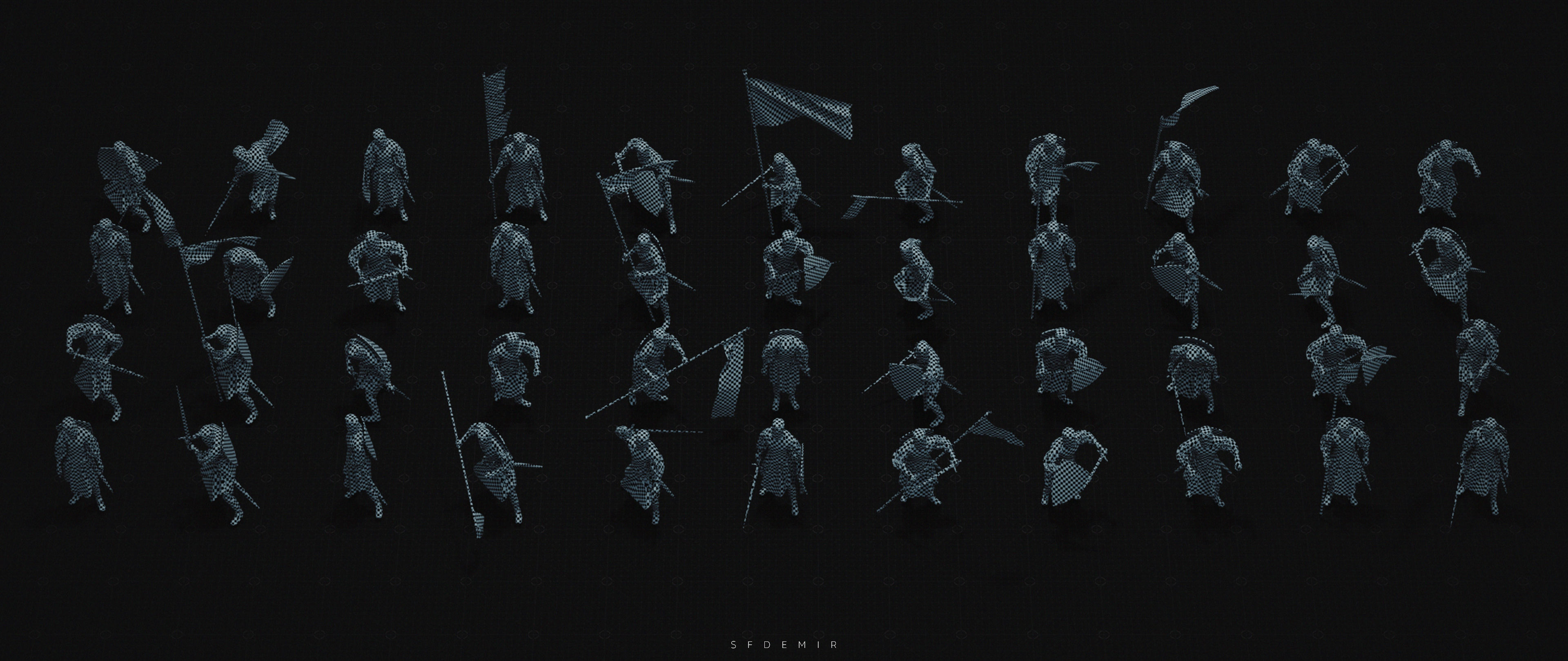 Medieval Knight Kitbash Collection Low-poly 3D model_7