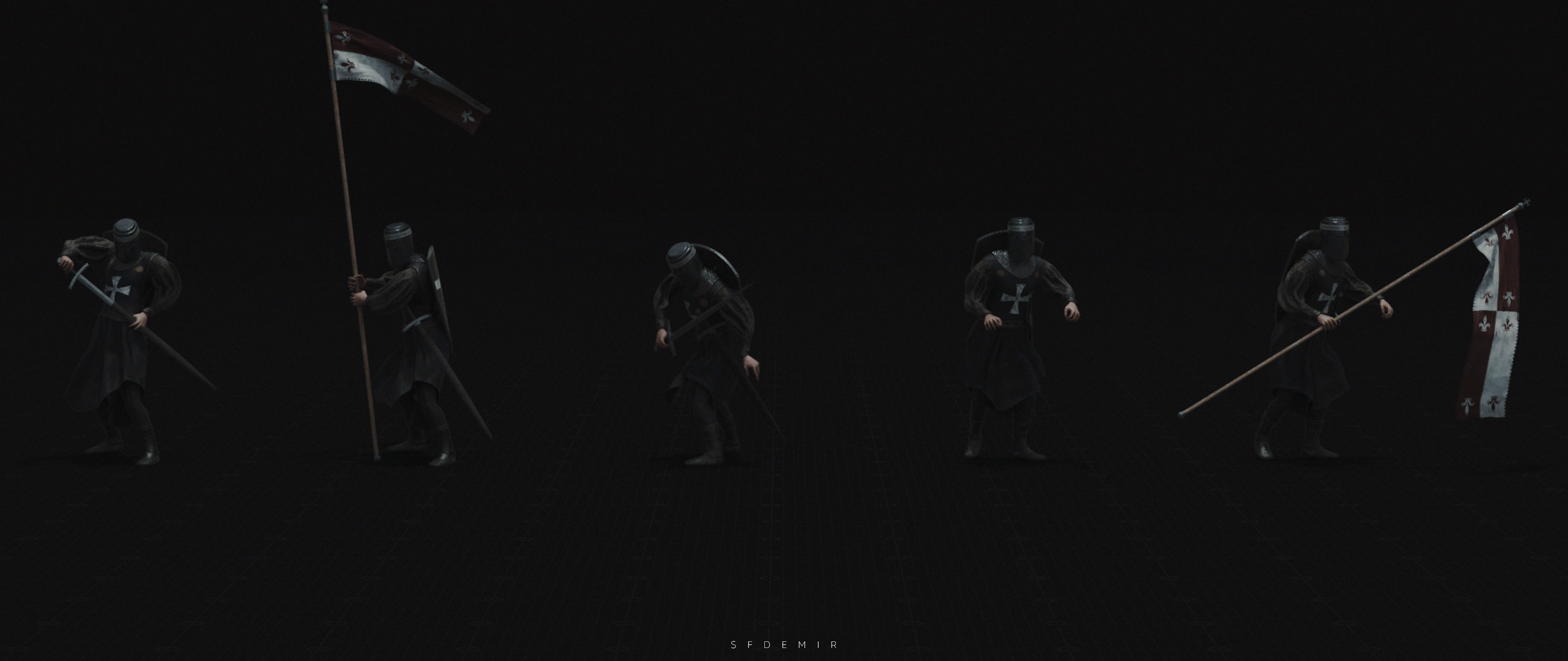 Medieval Knight Kitbash Collection Low-poly 3D model_21