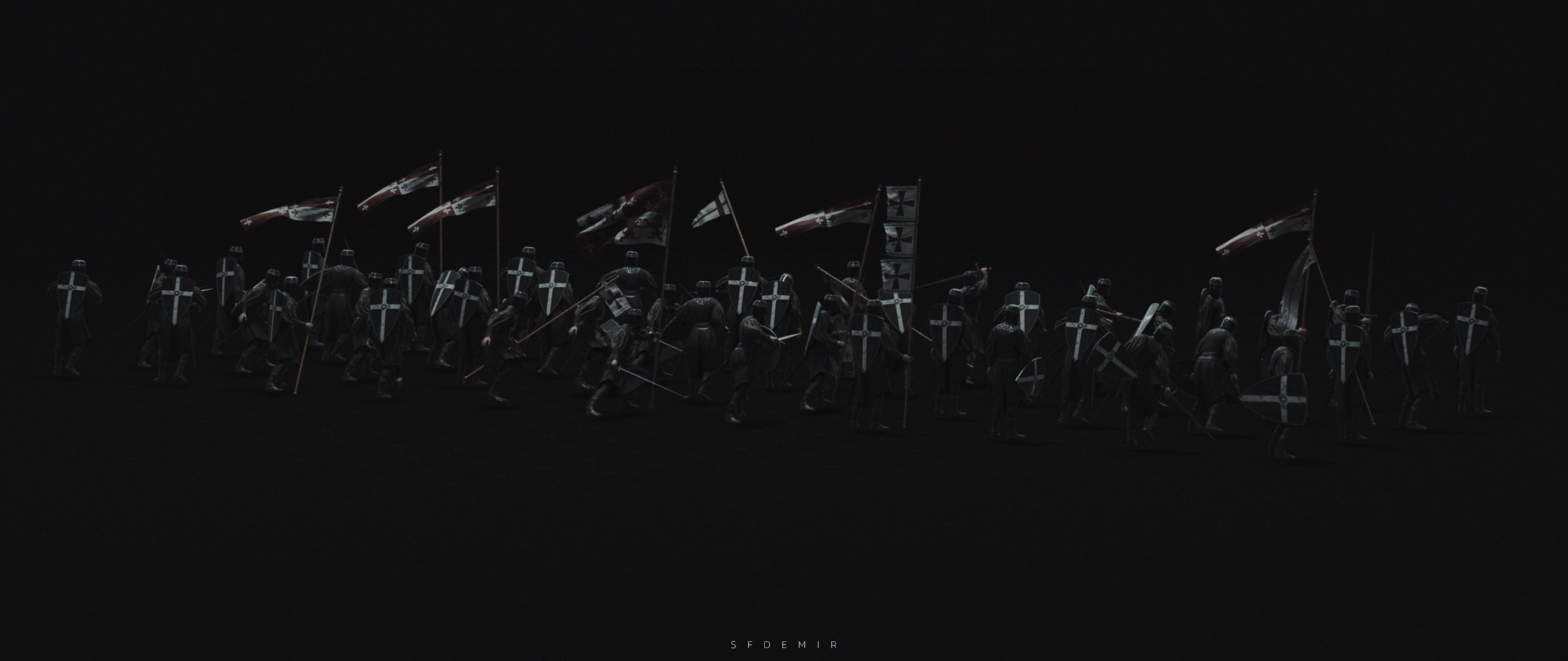 Medieval Knight Kitbash Collection Low-poly 3D model_14