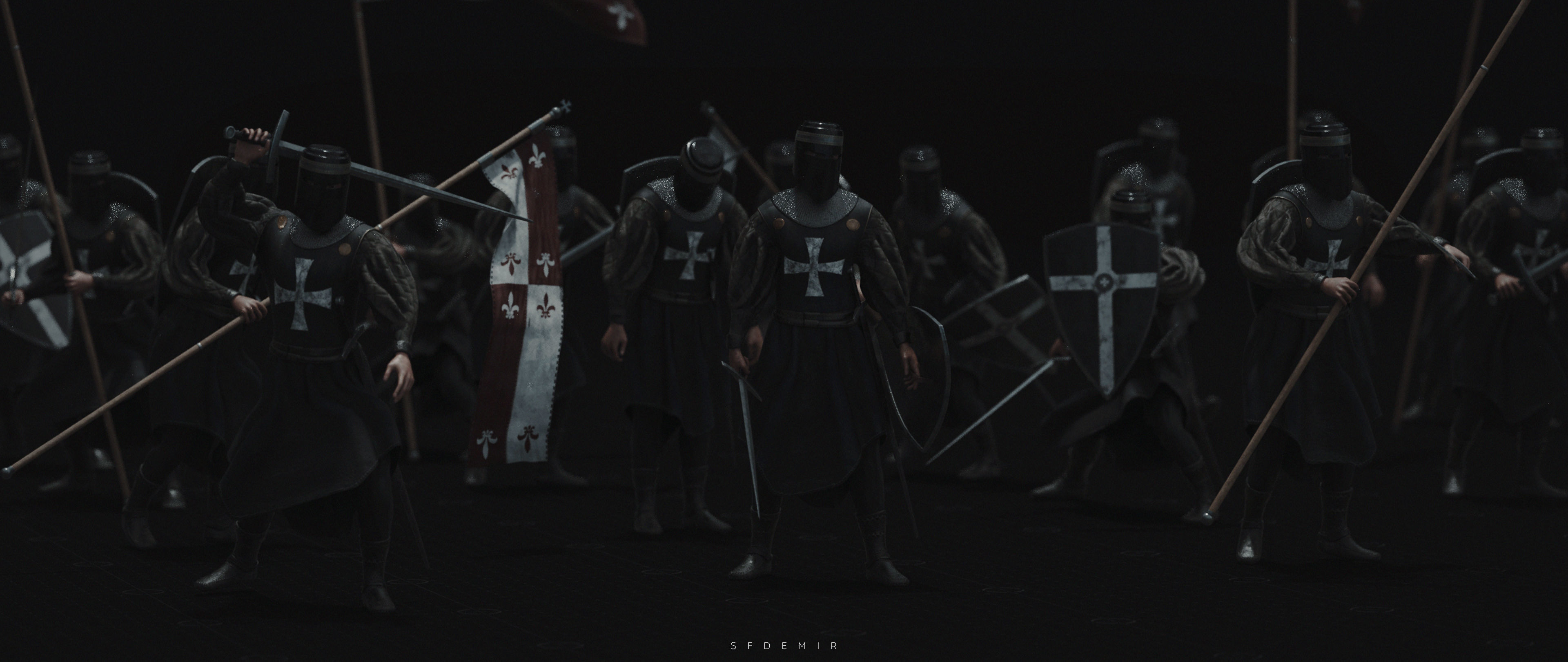 Medieval Knight Kitbash Collection Low-poly 3D model_16