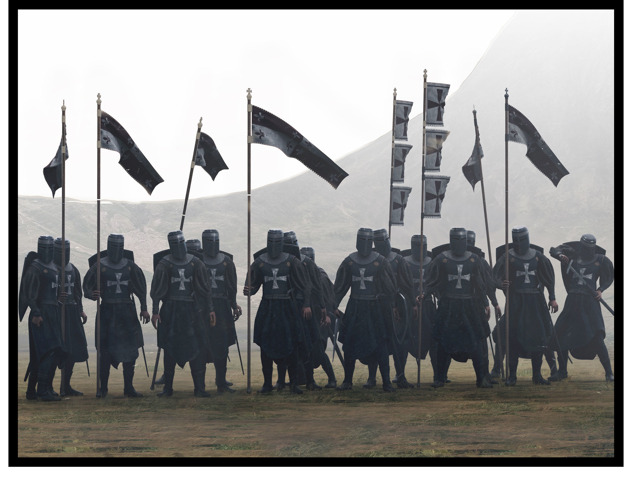 Medieval Knight Kitbash Collection Low-poly 3D model_4