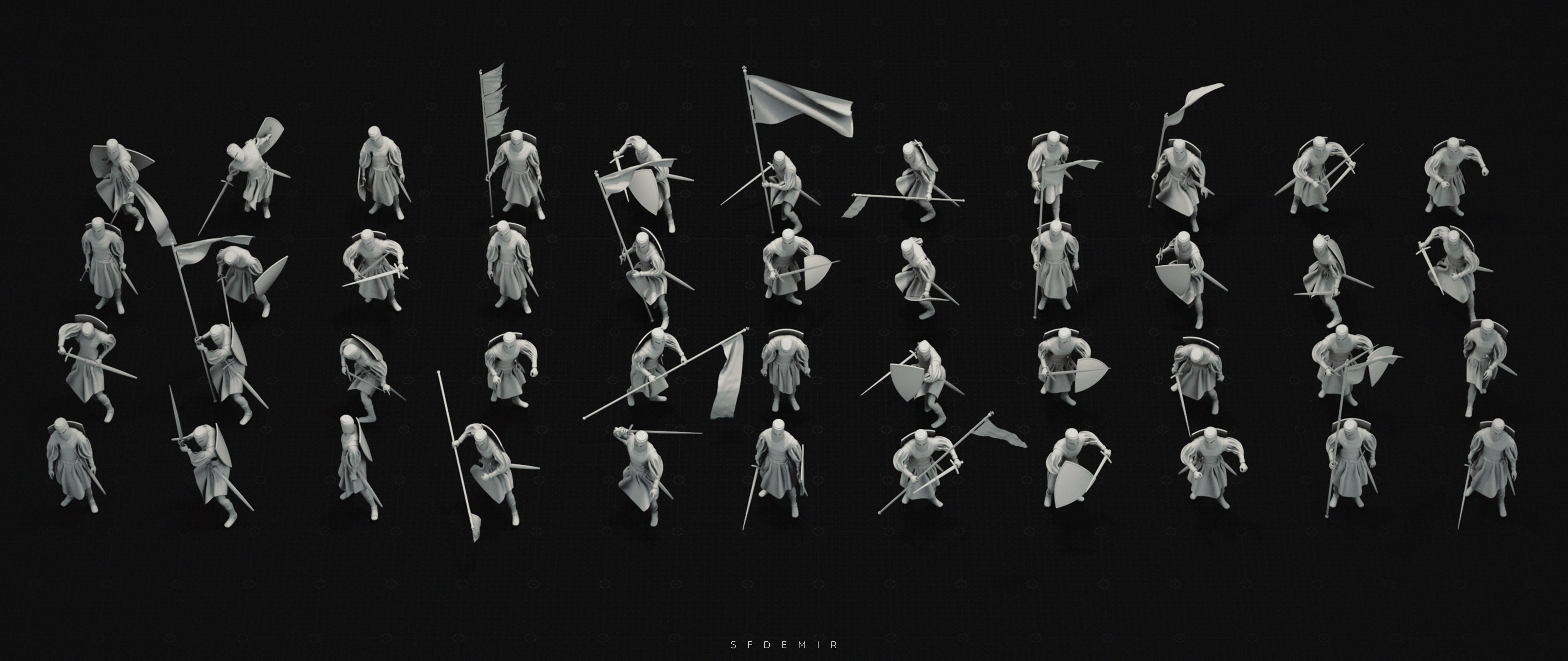 Medieval Knight Kitbash Collection Low-poly 3D model_8