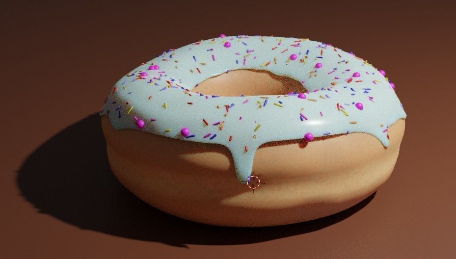 Donut Model with sprinkles 3D model_1