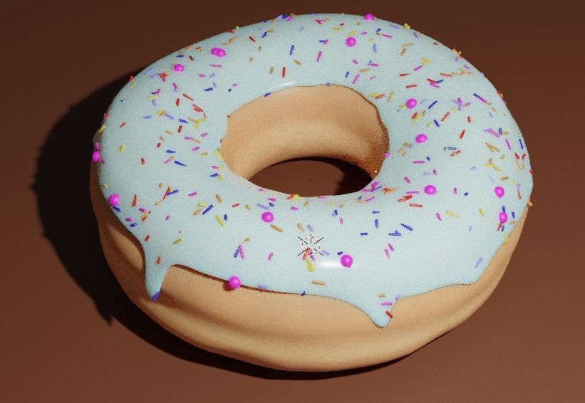 Donut Model with sprinkles 3D model_2