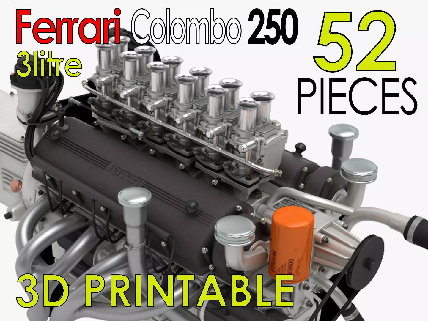 Ferrari Colombo 250 Engine - 3 liter 3D print model_0
