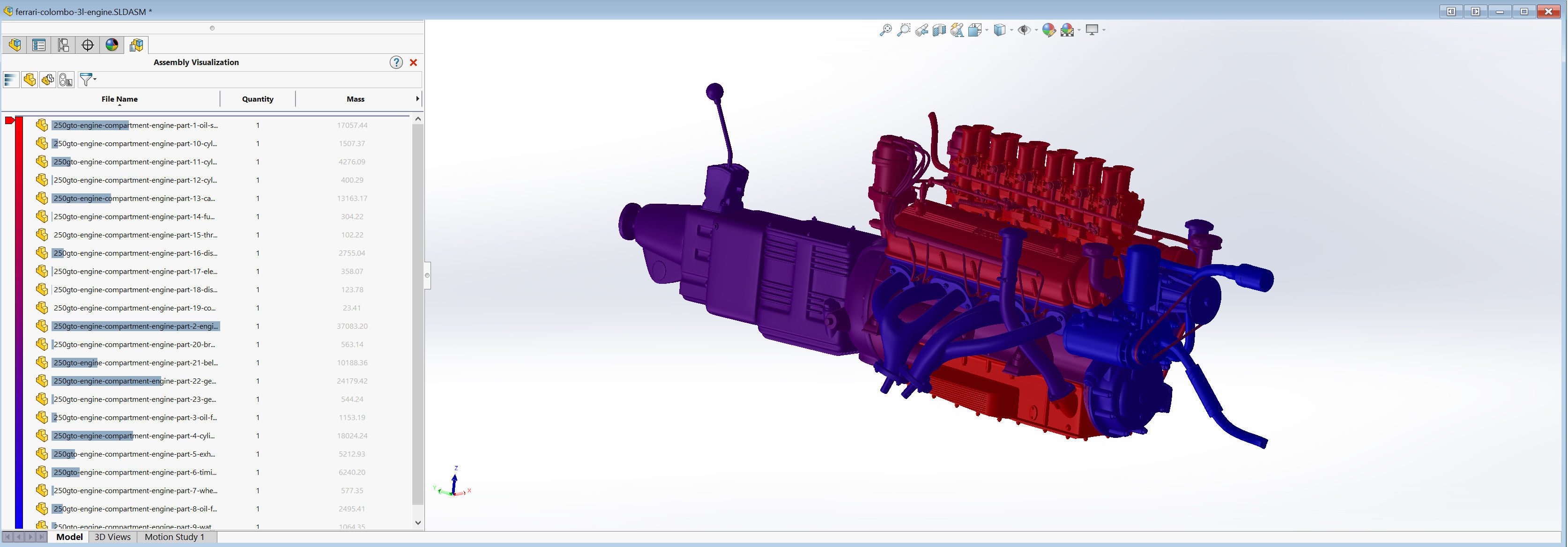 Ferrari Colombo 250 Engine - 3 liter 3D print model_3