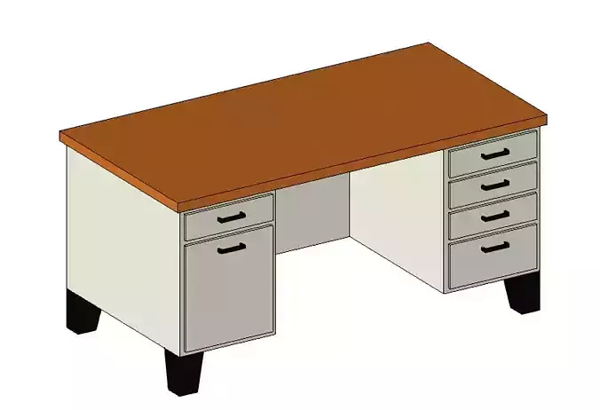 ESCRITORIO office desk with drawers 3D model