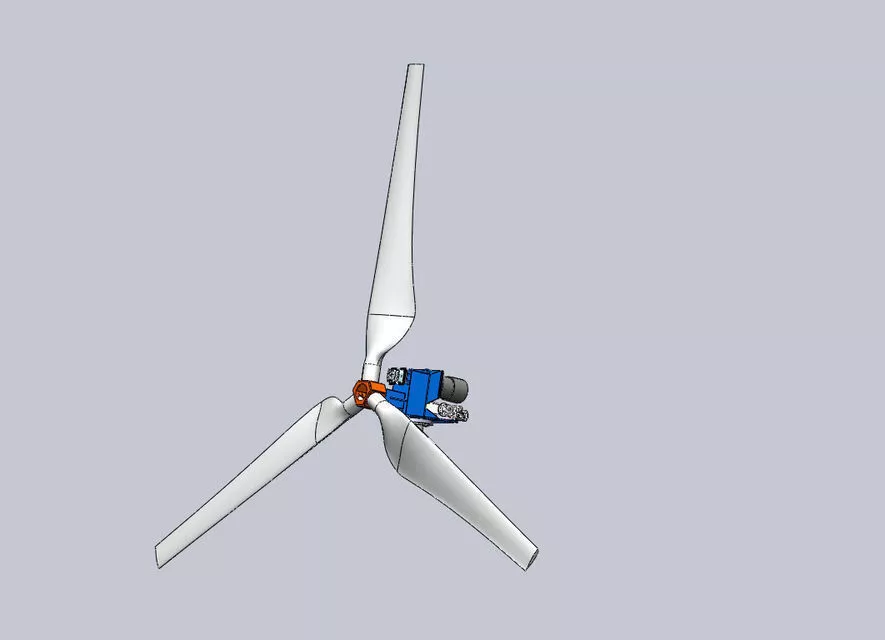 6 kw wind turbine with gear box Free 3D model