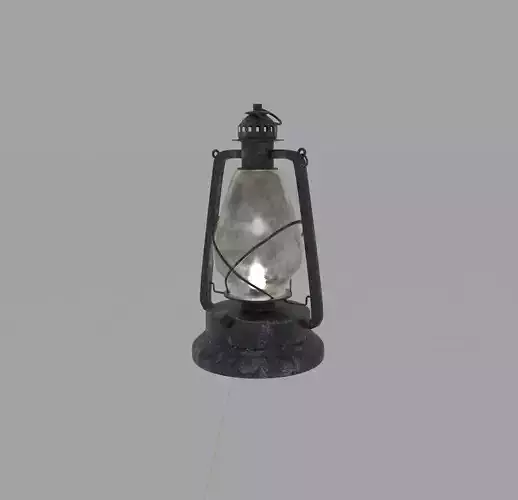 High Quality Rusty Kerosene Lamp and Miner Hat made in Blender